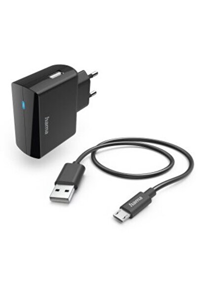 Hama Încărcător cu cablu de încărcare Micro-USB, 12 W, 1 m, negru