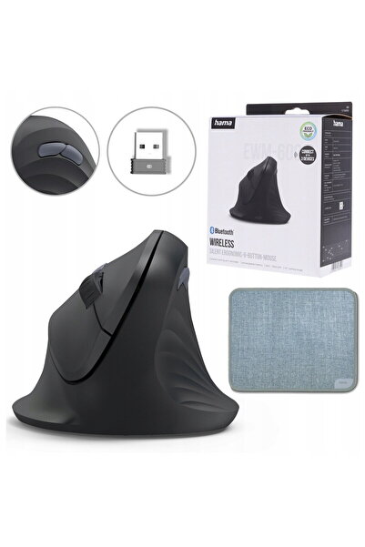 Hama Set mouse ergonomic Bluetooth reîncărcabil EWM-600R + mouse pad