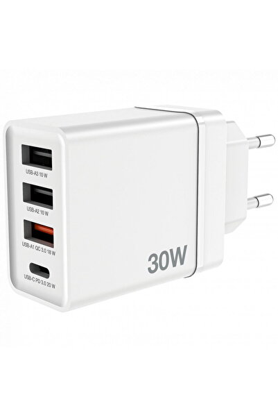 Verbatim Încărcător de perete USB 30W 1xUSB-C PD 3xUSB-A alb