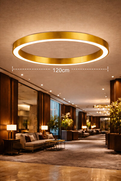dizano Gold Modern Halka LED Aydınlatma 120cm 4000K Günışığı, Ofis, Mağaza, S...