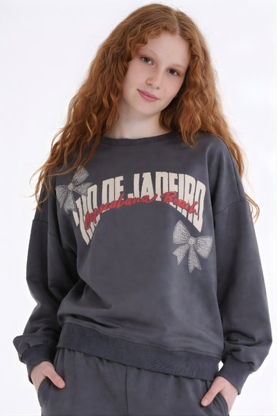 HayKids Κοριτσίστικο σετ φόρμας με στάμπα κειμένου, με φαρδιά μπατζάκια και μ...