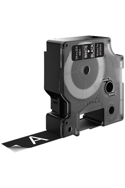 Dymo D1 45811 Thermal Label Tape 19mmx7.0m White -> Black