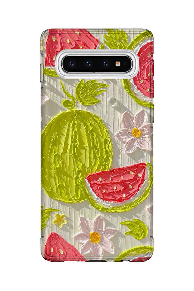 lelia حافظة هاتف شفافة مطبوعة متوافقة مع هاتف سامسونج جالاكسي S10 |   مجموعة:...