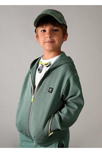 MAYORAL Boy's Zippered Cardigan Green