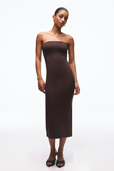 Bershka Bandeau triko midi elbise