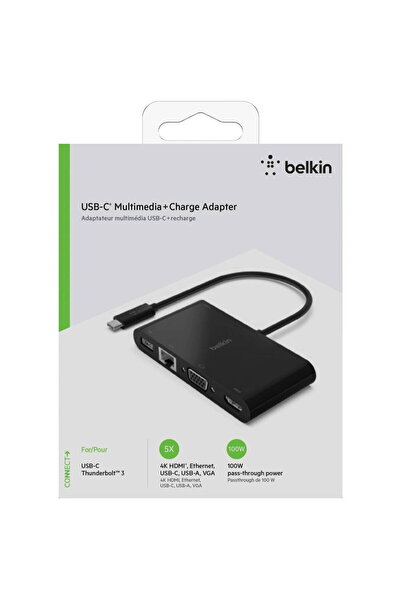 Belkin Προσαρμογέας USB-C σε Gigabit Ethernet HDMI/VGA/USB-A, 100W PD