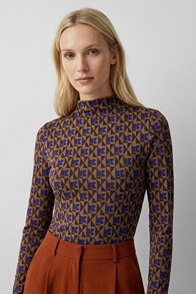 Rays 242143 Bluză cu guler înalt cu model, albastră