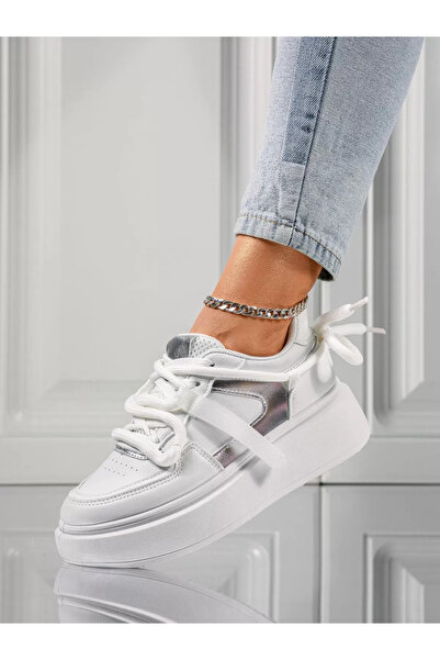 Zaira Women's white sneakers made of eco- Leather Delia #19153 - 40