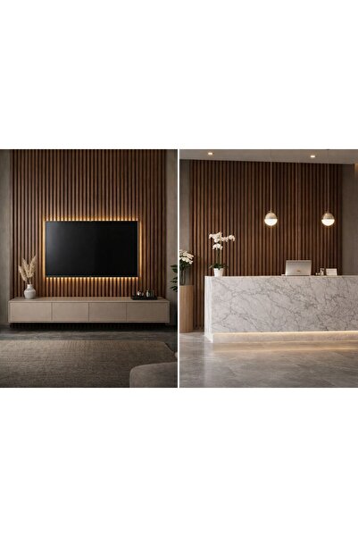 MADA تكسيات خشبية داخلية مقاومة للماء حزمة مكونة من 8 قطع