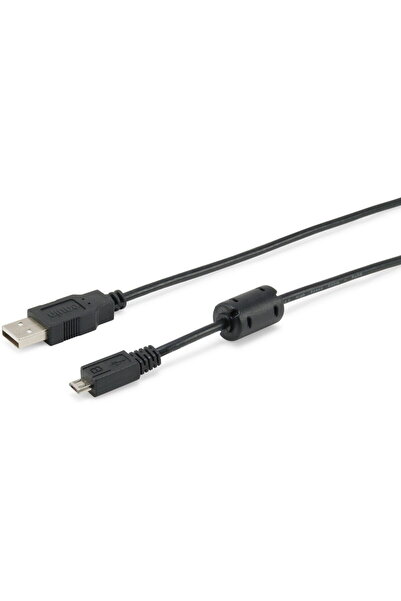 EQUIP Cablu USB 2.0 A -> micro B St/St 1.80m Ferit negru, pungă de polietilenă