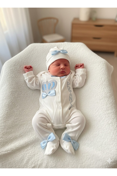 Harry&Millie Boxed Newborn Baby King Crown Romper Set Baby Gift Hospital Disc...