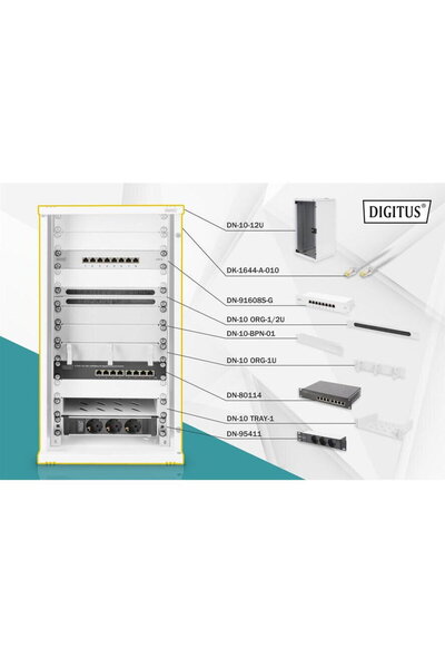 Assmann Set accesorii de rețea 254 mm (10")-12 HE, 312 x 300 mm (l x A)