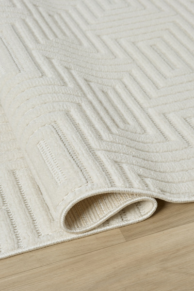 Colore Home Covor antiderapant țesut nordic Ruby Cream, pentru tăierea covoar...