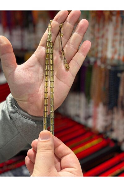 Septemmart سبحة من حجر العنبر الناري مقاس 7×11 ملم بتصميم على شكل سهم