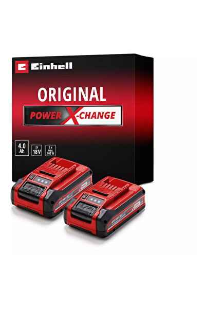 Einhell Set 2 baterii 18V 4Ah PXC Plus Twinpack, Li-ion, control nivel încărc...