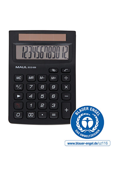 MAUL Calculator de birou ECO650, 12 cifre, fabricat din plastic reciclat, ali...