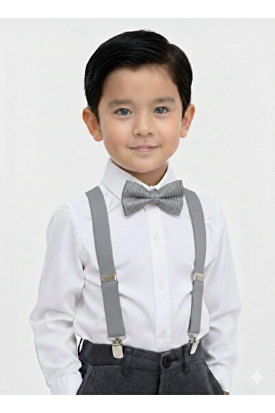 Masal Dünyası Bursa Boy's Trouser Suspenders and Bow Tie Set