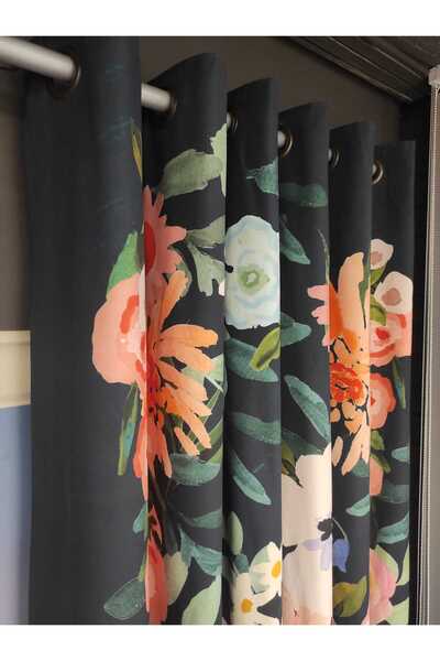 Evcimenhome Rustic Curtain (Lined) Blackout Linen Fabric. Eyelet Metal Ring 2...