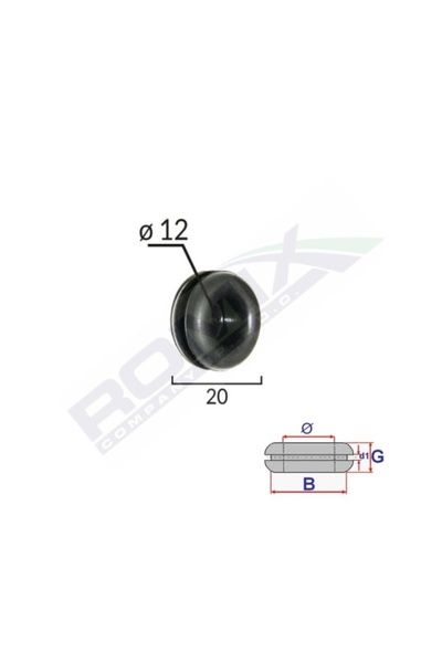 ROMİX Κλειστό καπάκι από καουτσούκ γενικής χρήσης, διάμετρος 12 mm, σετ 5 τεμ...