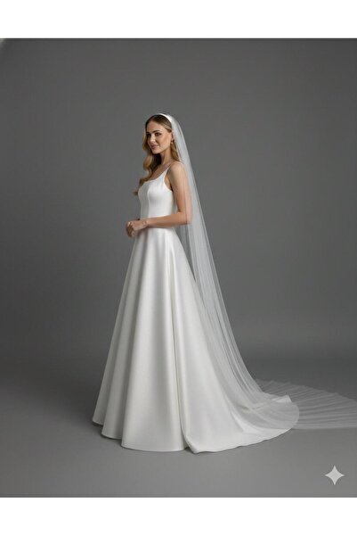 JOOHEM KARE YAKA ASKILI SATEN GELINLIK