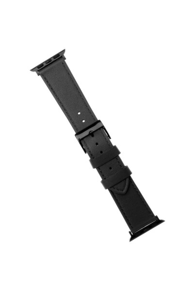 FIXED Curea din piele pentru Apple Watch 42/44/45 mm, neagră
