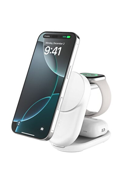 Belkin УлтраЧардж 25W Qi2 магнитен 3-в-1 Лад.клав.б.с. WIZ037kqWH