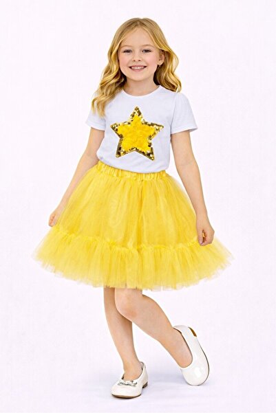 NOBLE STORE 23 Nisan 29 Ekim Gösteri Kıyafeti Kız Çocuk Payetli Yıldız Detayl...