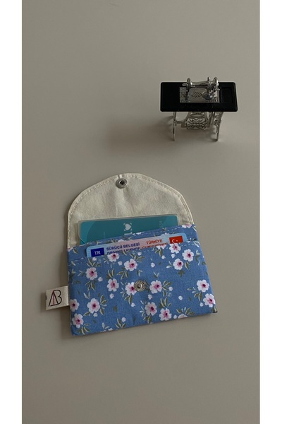 Tasarım Kartvizit | Cüzdan | Mini Cüzdan | Mavi Çiçekli Bera