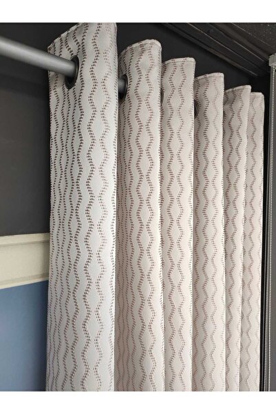 Evcimenhome Rustic Curtain (Lined) Cotton Fabric. Eyelet Metal Ring 230Cmx230Cm