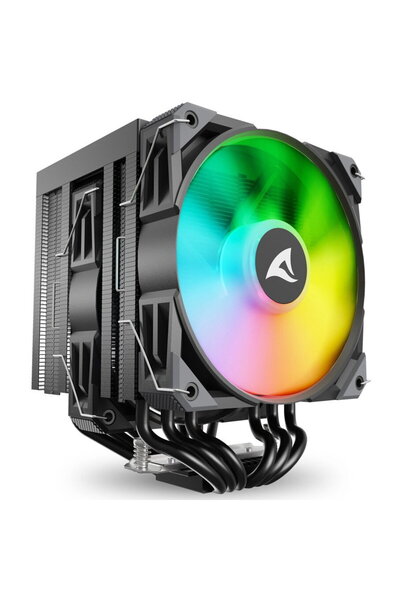 SHARKOON Ψύκτρα επεξεργαστή A60 RGB Black - 1x ανεμιστήρας PWM 120 ARGB, 1x α...