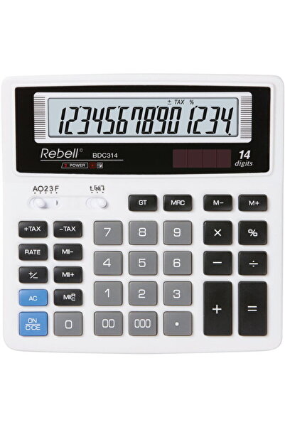 rebell Calculator de birou, 14 cifre, 156 x 156 x 30 mm, BDC 314 BX - alb