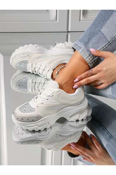 Zaira Adidasi dama albi din piele ecologica intoarsa Maeve #19184 - 38