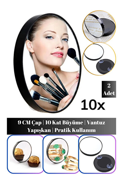 Privo 10X Büyüteçli Vantuzlu Makyaj Aynası Tıraş ve Lens İçin Detaylı Görüş P...