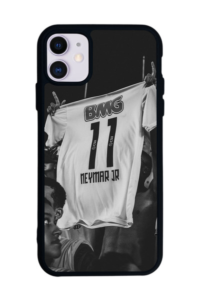 SCALETA CASE iPhone 11 Uyumlu Neymar JR Tasarımlı Glossy Mat Siyah Silikon Te...