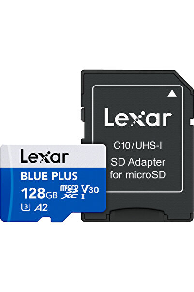 Lexar Memory Card microSD 128GB C10 A2 U3 V30 170MB/s Blue Plus