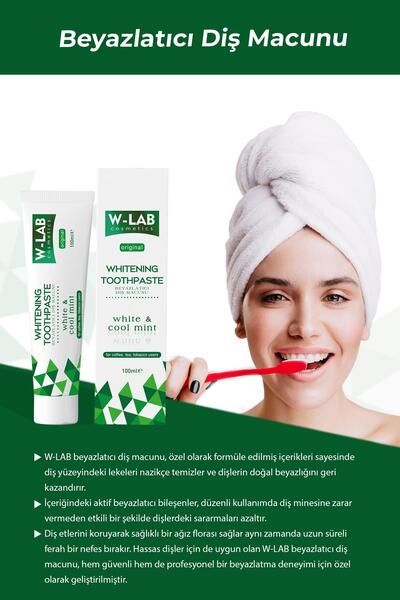 W-Lab Cosmetics Beyazlatıcı Diş Macunu 100 ML Çay,Kahve ve Sigara Lekesi Karşıtı Kalıcı Etkili
