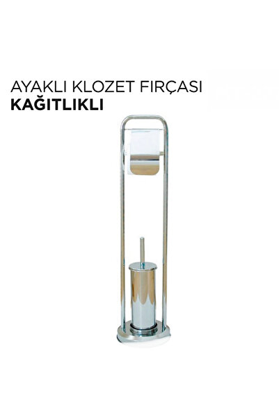 izmiryapımarket Standing Wc Paper Holder and Brush Holder