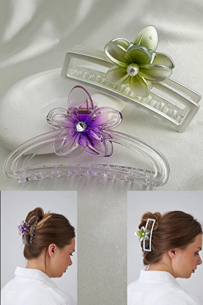 Modex Green Purple Clover Detail Double Clasp Buckle (11cm)