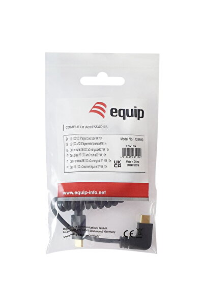 EQUIP Cablu USB 2.0 C -> C tip C, tip St/St, 1.00m, 3A, 480Mbps