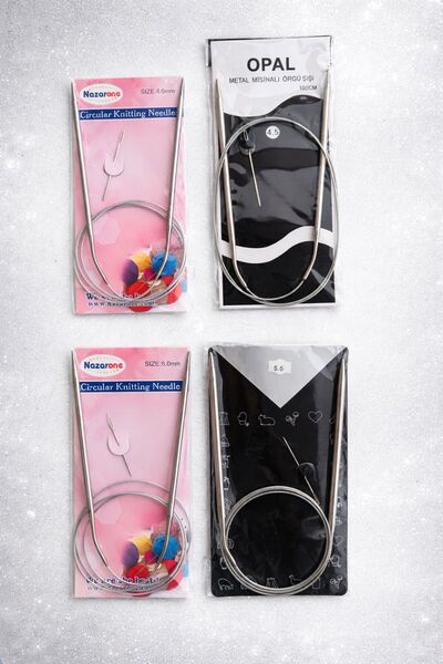 OPAL Uçtan Uca 100 Cm Çelik Telli Misinalı Şiş Seti Orta Kalın Numaralar 4/4....