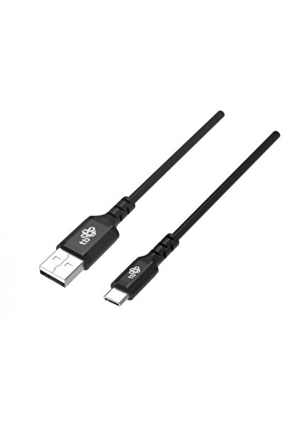 TB Cablu USB-USB C silicon, 1.5m negru
