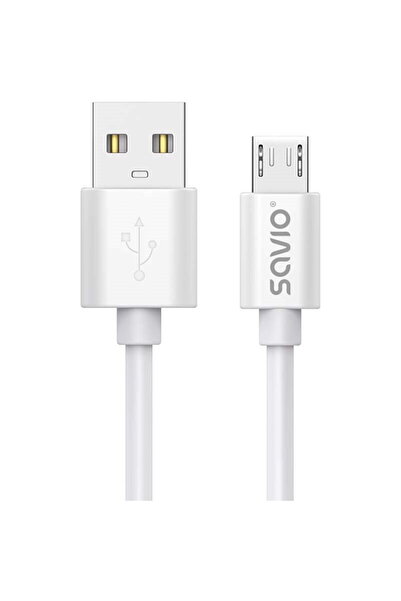 Savio Cablu de date USB 3m USB 2.0, USB A - Micro USB Alb CL-167
