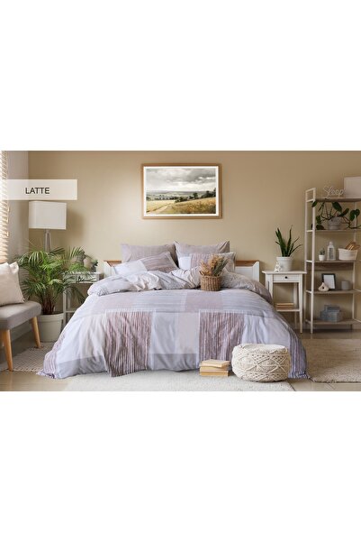 İyi Geceler İstanbul 100% Cotton Ranforce Double Bedding Set Latte
