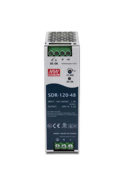 TRENDnet Sursă de alimentare pe șină DIN de 48V 120W pentru TI-PG541