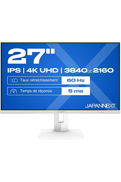 Japannext Monitor de 27" PS LED JN-IPS 270 UHD 60 F-C 65 W-HSP-W