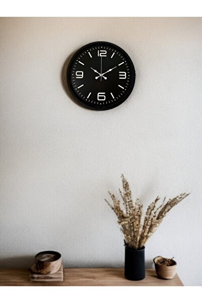 Leyaton 36 cm Black Decorative Wall Clock Lwlhm-Ytrs345