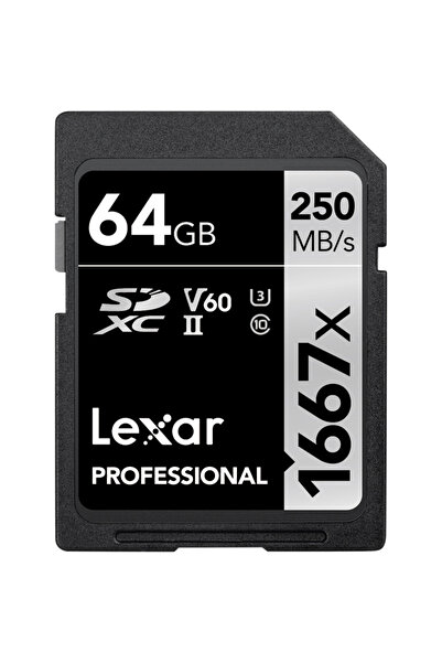 Lexar 64gb 1667x SD Uhsı V60 250mb/s Card de memorie