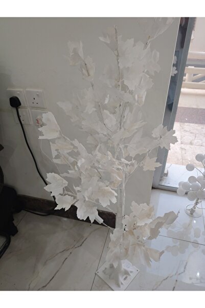 Tohfah شجرة ١٢٠ سم ورق ابيض مضيء الوان متعدده