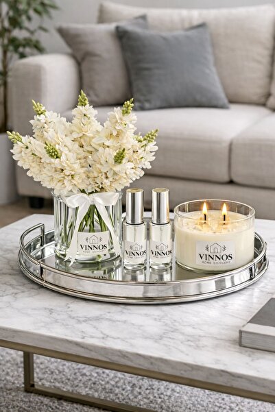 VINNOS HOME CONCEPT Premium set yapay çiçek aranjmanı sümbül 520 gr İncili Ko...