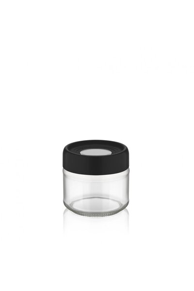 Heinner GLASS STORAGE JAR WITH LID, 300ML BLACK